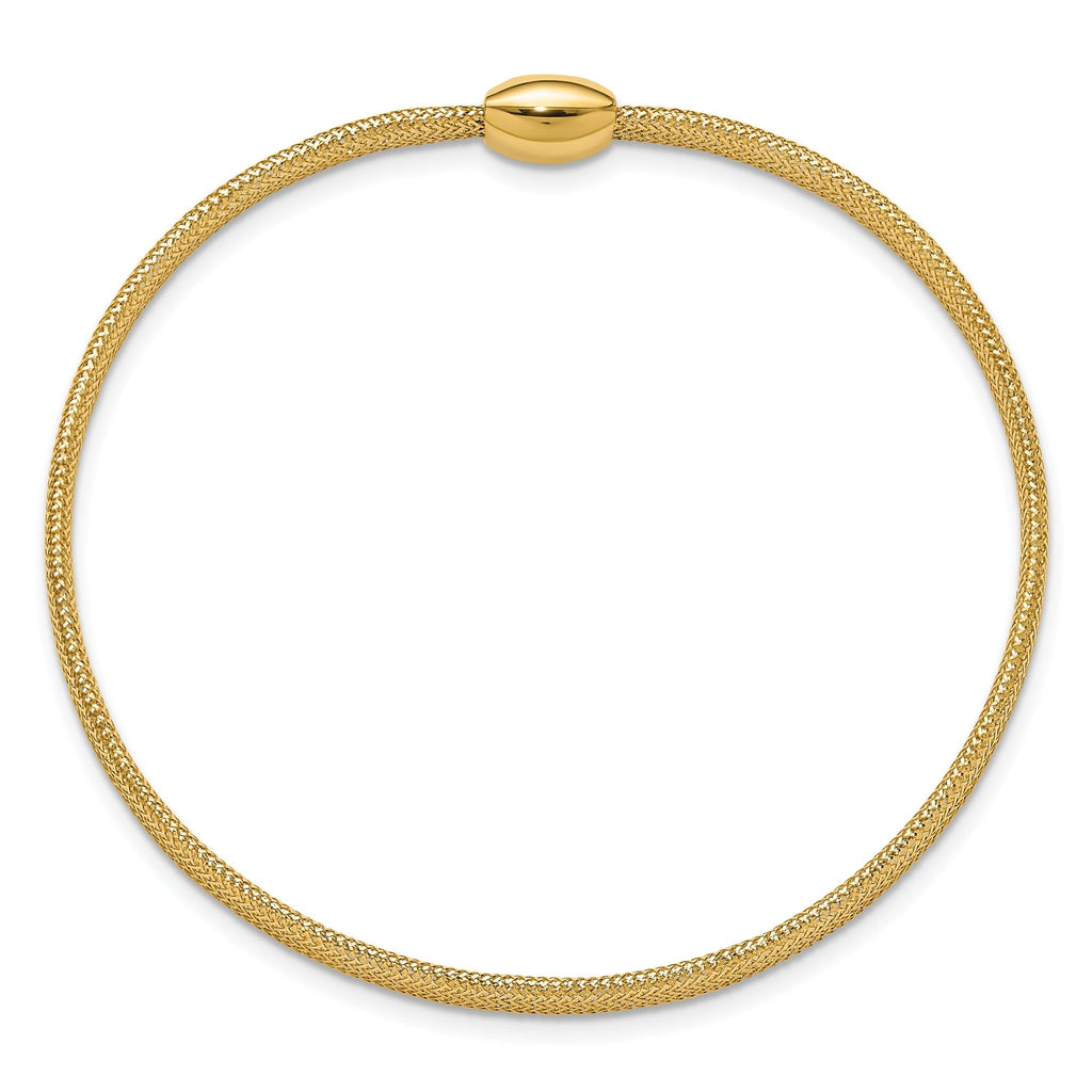 14K Polished Onyx Mesh Slip-on Stretch Bracelet