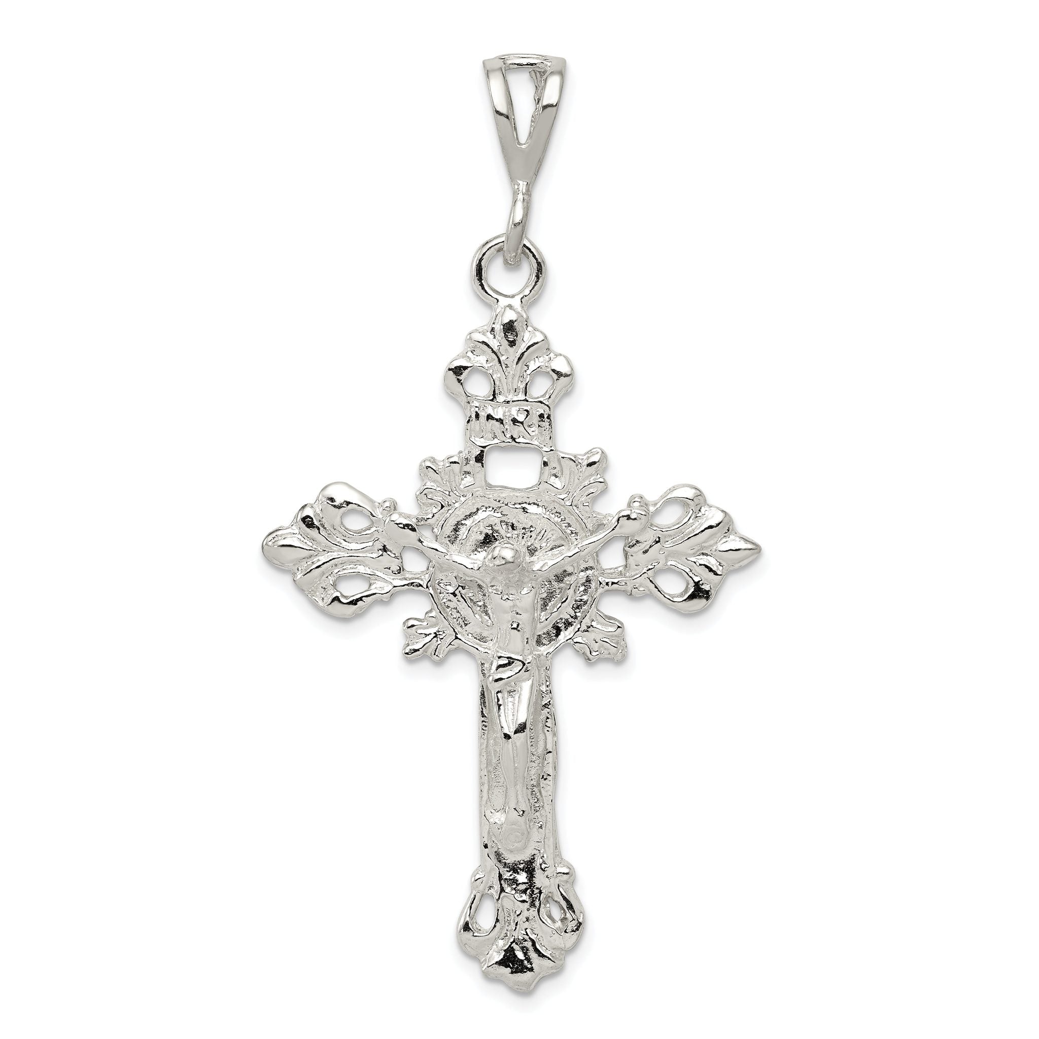 Sophia Jewelers Sterling Silver 925 INRI Crucifix Pendant Polished Finish Main image