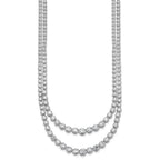 14k White Gold 14 3/8 carat Lab Grown Diamond VS/SI+ G+ Complete 16 inch Graduated Layered Tennis Necklace