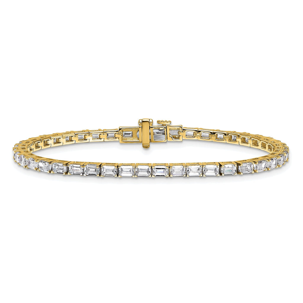 14k 7 carat Lab Grown Diamond VS/SI+ G+ Emerald Tennis Bracelet