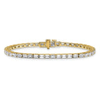 14k 7 carat Lab Grown Diamond VS/SI+ G+ Emerald Tennis Bracelet