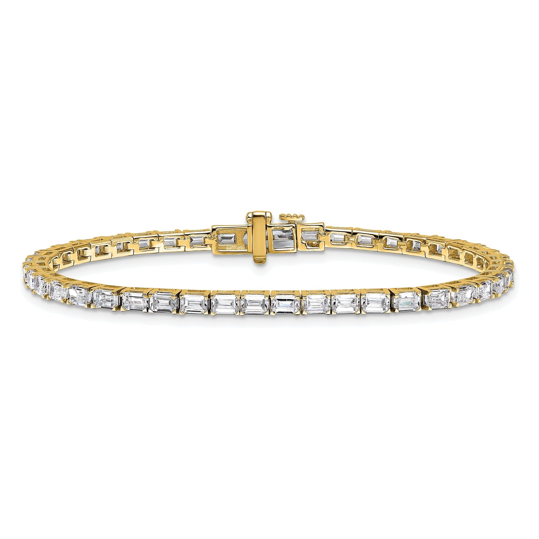 14k 7 carat Lab Grown Diamond VS/SI+ G+ Emerald Tennis Bracelet