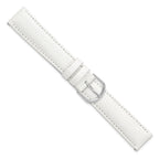 20mm White Genuine Lizard Leather with Silver-tone Buckle 7.5 inch Watch Band