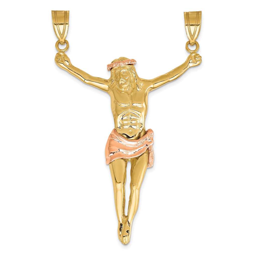 14K Two-Tone Gold Corpus Pendant with Elegant 61mm Design
