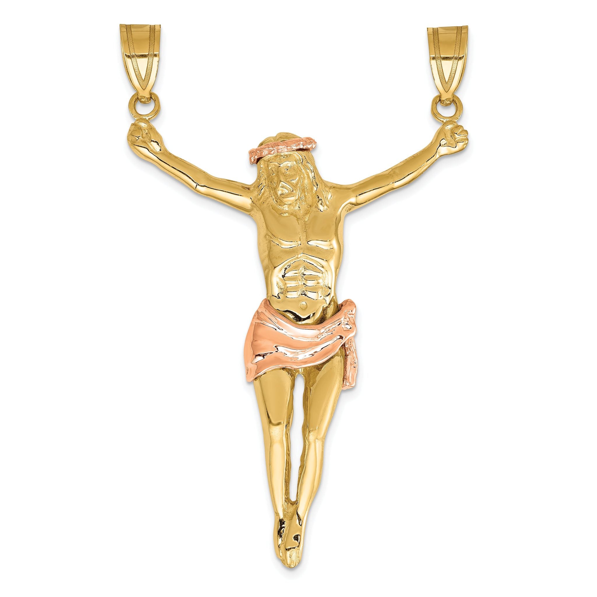 14K Two-Tone Gold Corpus Pendant with Elegant 61mm Design