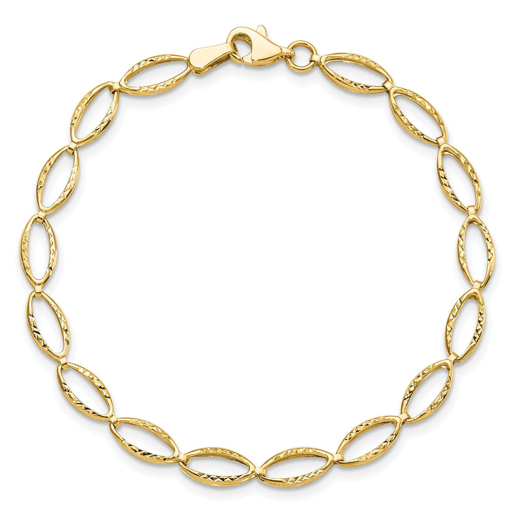 10K Polished and D/C Bracelet