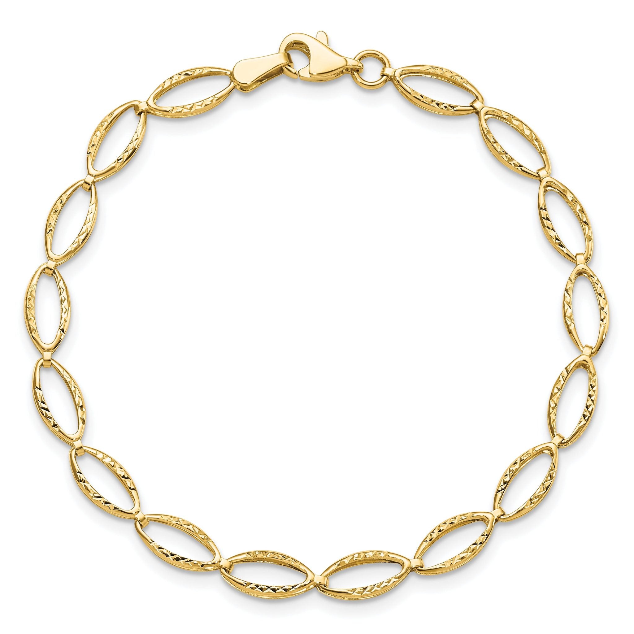 10K Polished and D/C Bracelet