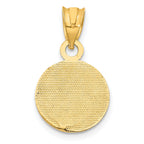 14K Gold Enameled Baseball Pendant with Polished Finish Solid and Casted