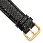Black Lizard-Grain Leather Watch Band, 20mm
