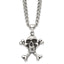 Skull and Crossbones Pendant Necklace in Stainless Steel