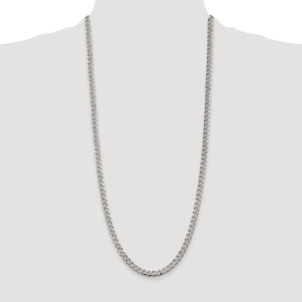 Pavé Curb Chain Necklace in Sterling Silver, 5.5mm