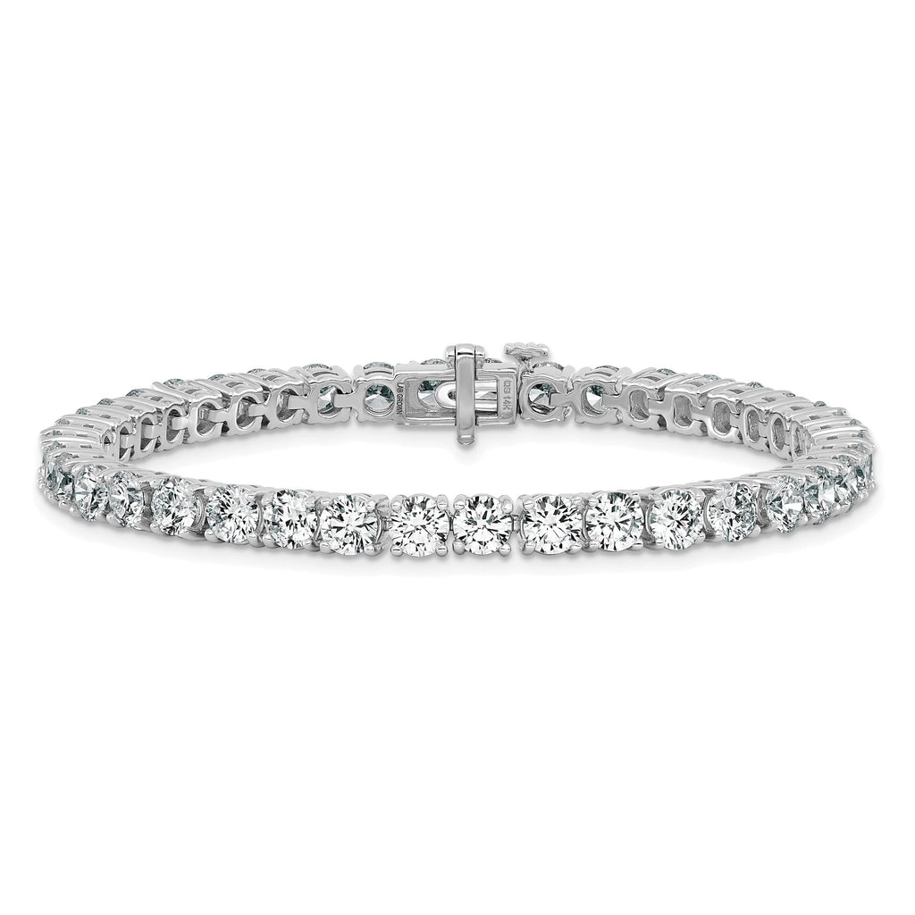 14k White Gold  12 1/2 carat Lab Grown Diamond VS/SI+ G+ Complete Tennis Bracelet