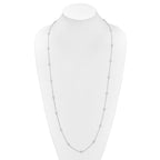 Sterling Silver Rhodium-plated 16-Station CZ Polished Necklace