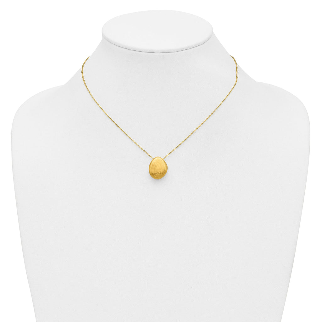 14K With Scratch Finish Pendant with 2in ext. Necklace