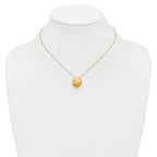 14K With Scratch Finish Pendant with 2in ext. Necklace