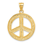 14K Gold Polished Peace Sign Pendant for Men by Sophia Jewelers