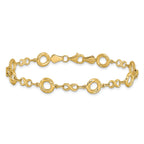 10K Polished Textured Infinity Link Bracelet
