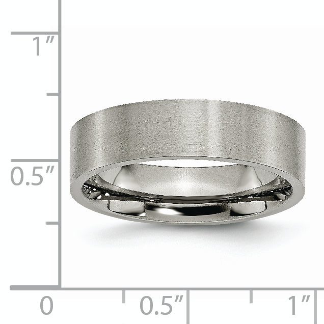 Brushed Comfort-Fit Wedding Band in Titanium, 6mm
