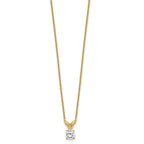 14k 1/4 carat Lab Grown Diamond VS/SI+ G+ Round Complete Four Prong 18 inch Solitaire Pendant Necklace