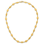 14k Polished And Brushed 7.5mm Fancy Oval and Round Link 18 inch Necklace