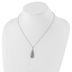Sophia Jewelers Sterling Silver Multicolor CZ Cheerdrops Necklace Gift Ready