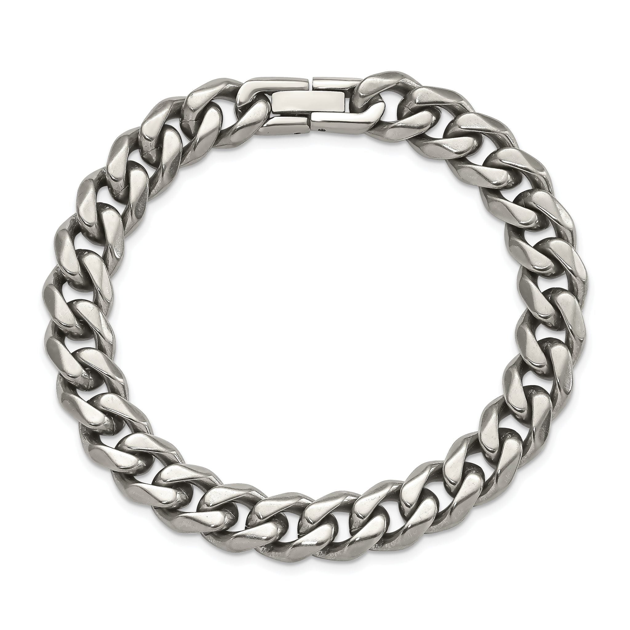 Polished Curb Chain Bracelet in Titanium, 10mm