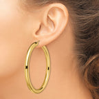 Stainless Steel Gold-Tone Polished Hoop Earrings for Women