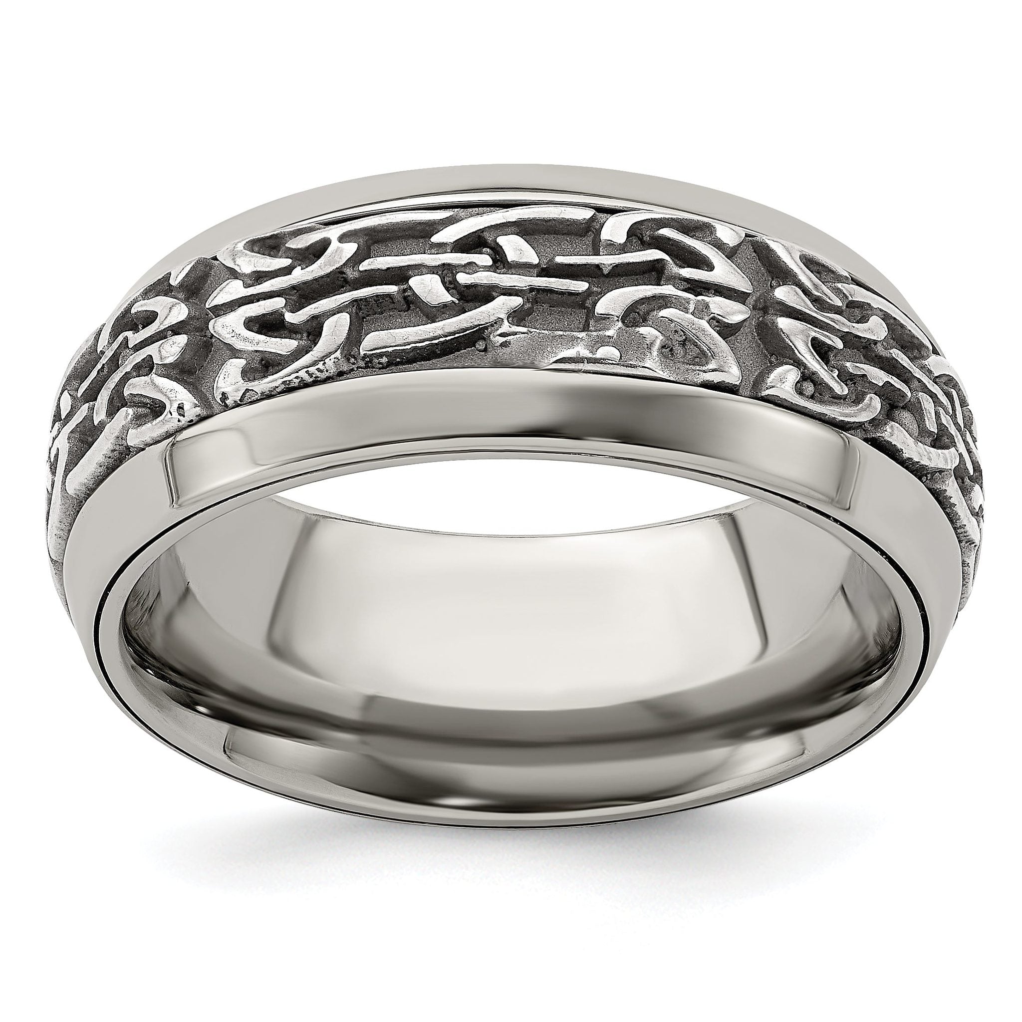 Edward Mirell Titanium Wedding Band with Polished Finish Engravable 9mm Main image