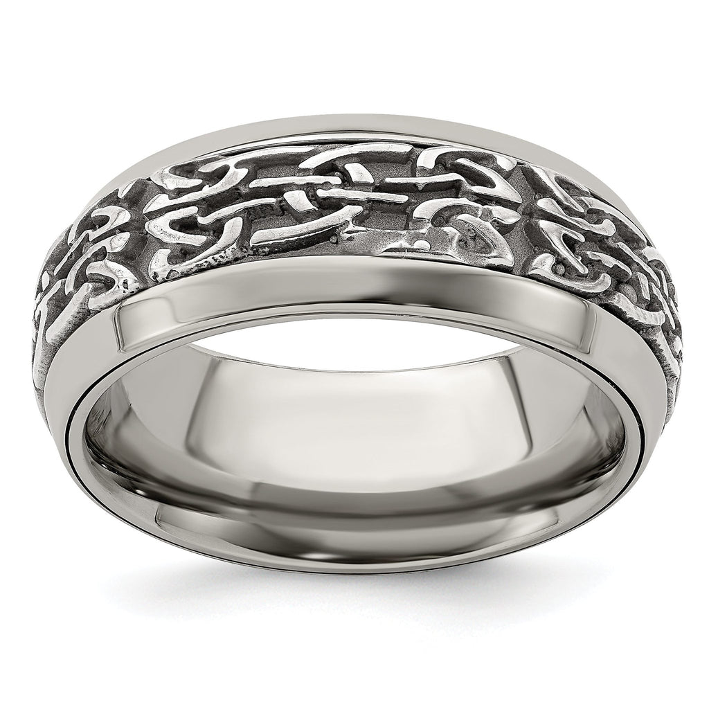Edward Mirell Titanium Wedding Band with Polished Finish Engravable 9mm