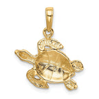 14K Gold Sea Turtle Pendant for Men with Polished Solid Design by Sophia Jewelers