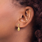 14K Polished Teardrop Dangle Earrings