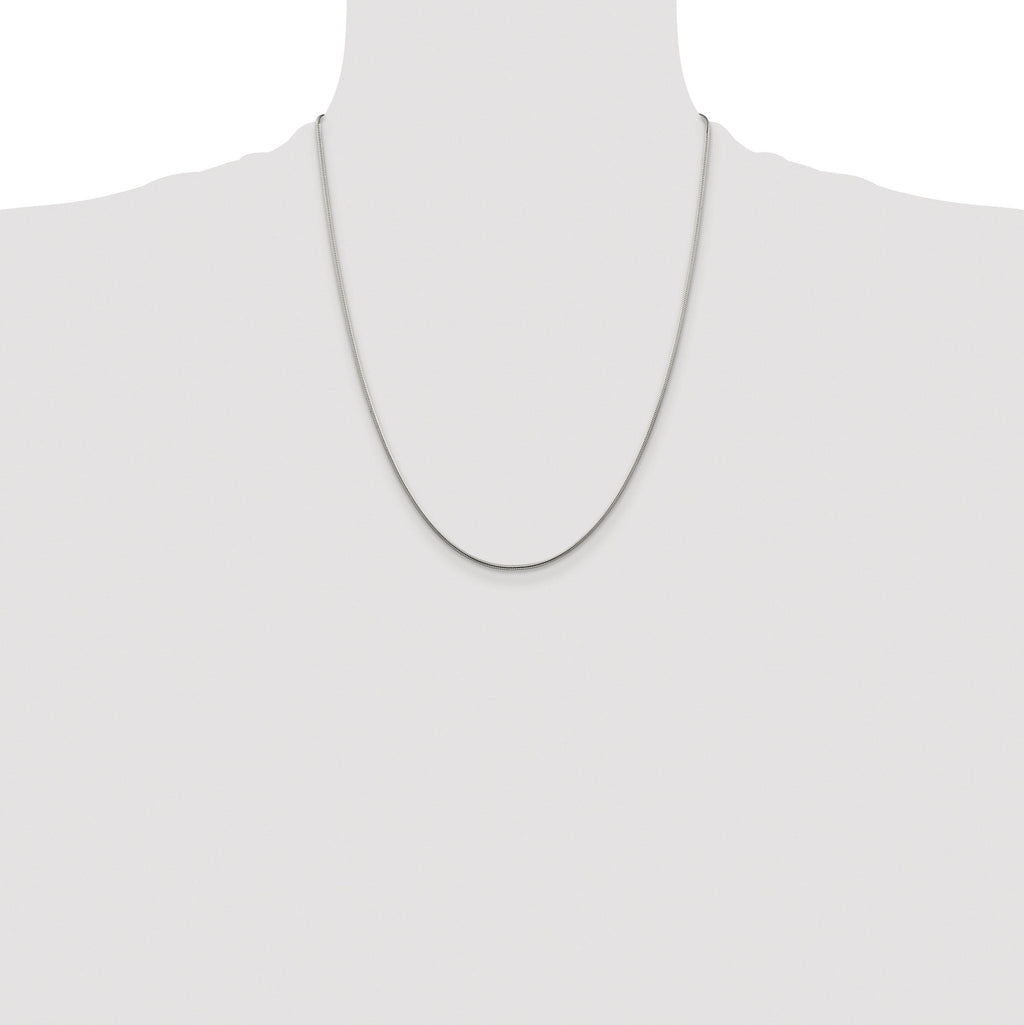 Snake Chain Necklace in Sterling Silver, 1.25mm