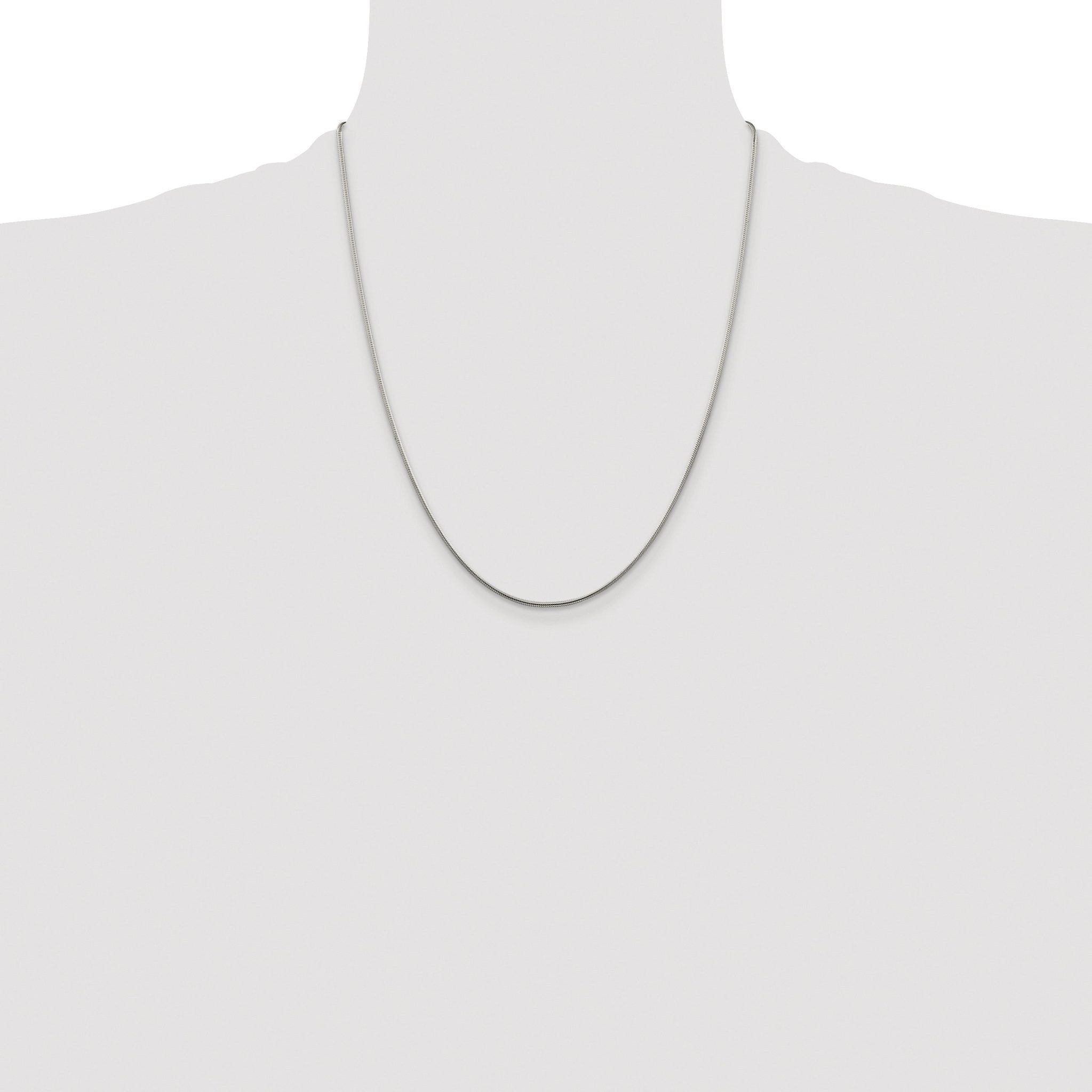 Snake Chain Necklace in Sterling Silver, 1.25mm