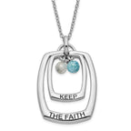 Sophia Jewelers Sterling Silver CZ Keep the Faith Polished Necklace
