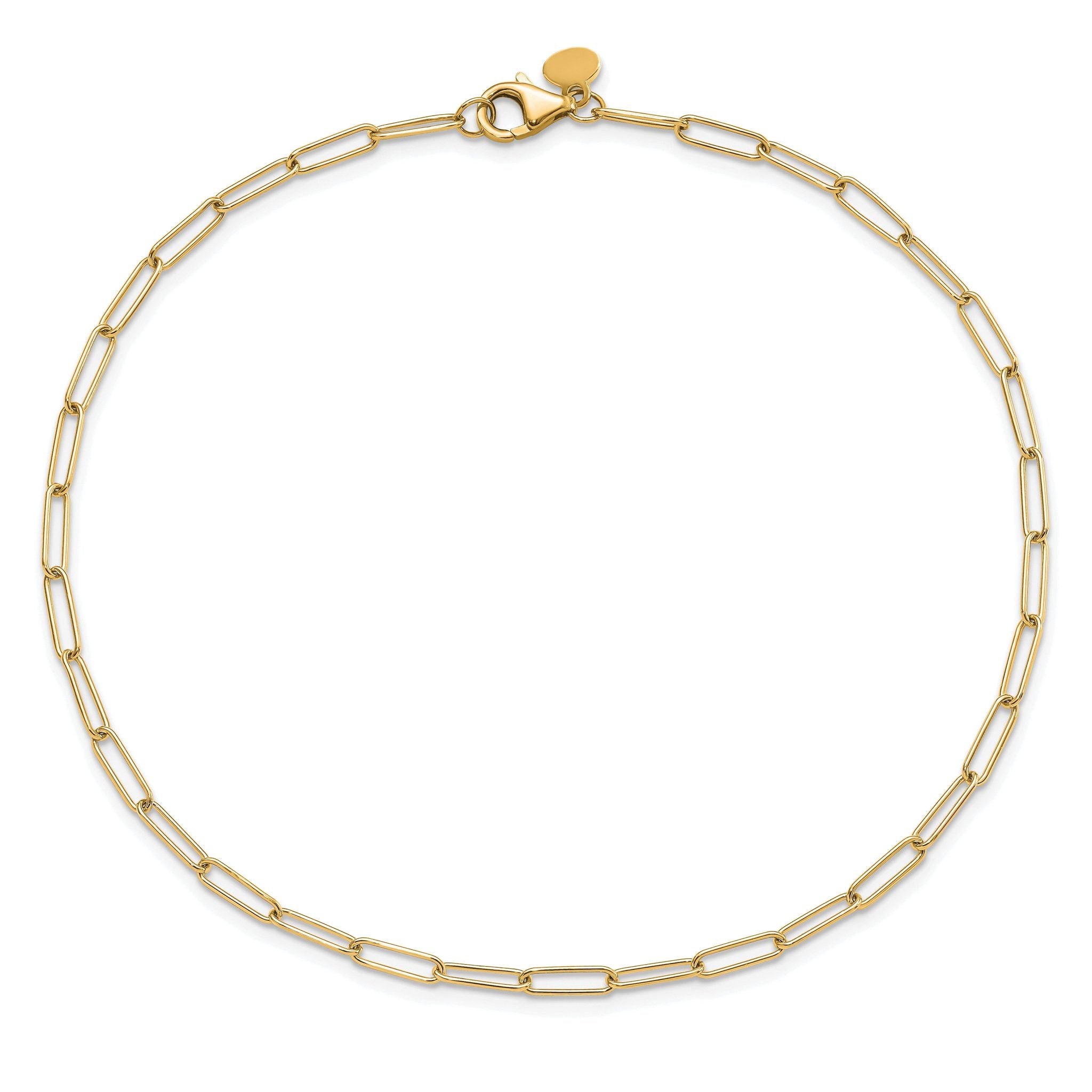 14K Polished Fancy Link Anklet