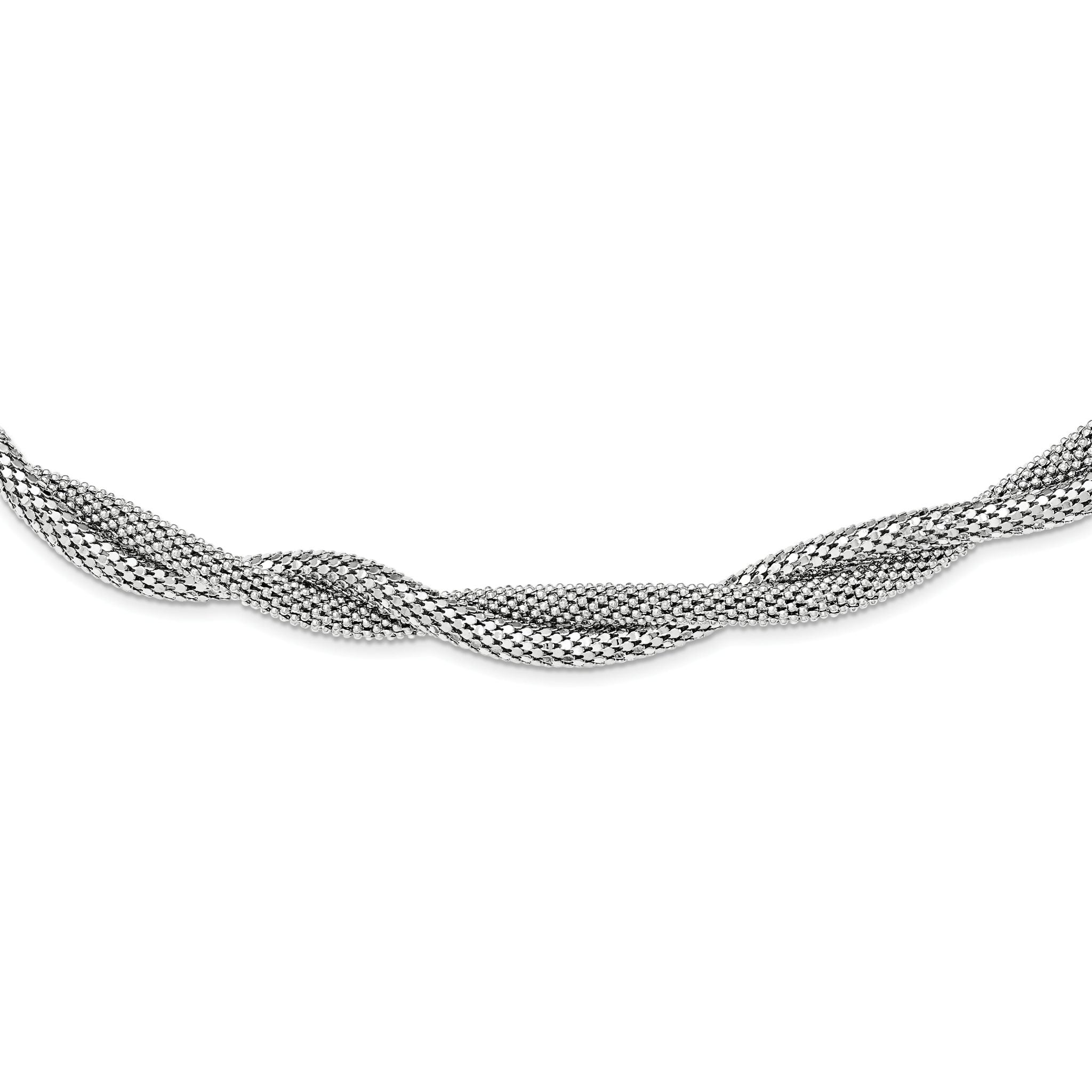 Sterling Silver Twisted Mesh Necklace Main image