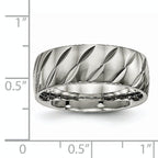 Diamond-Cut Wedding Band in Titanium, 8mm