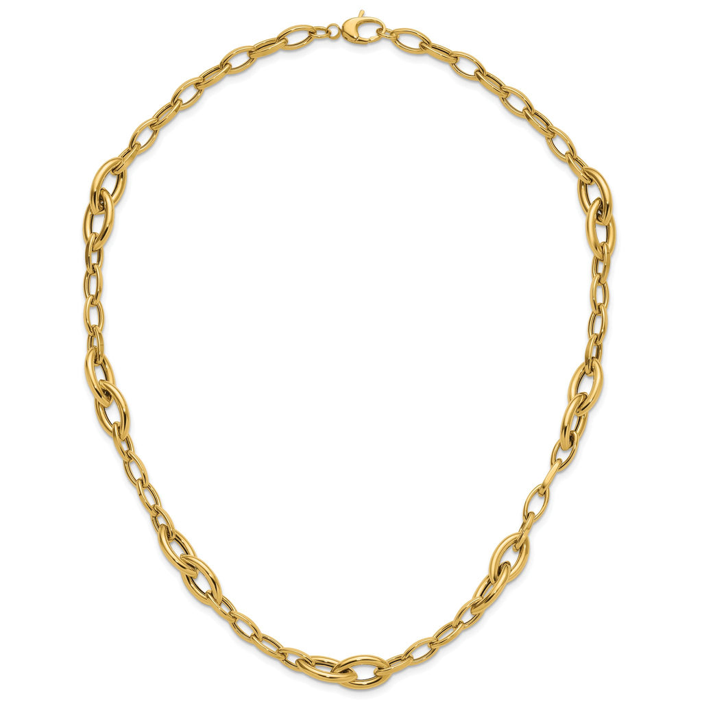14K Polished Fancy Link Necklace