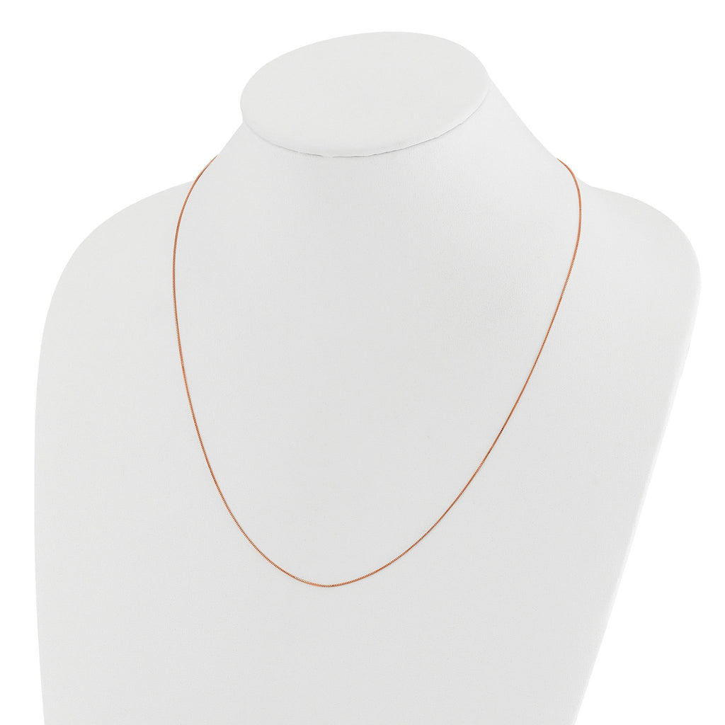 Adjustable Baby Box Chain in 14K Rose Gold, 0.55mm