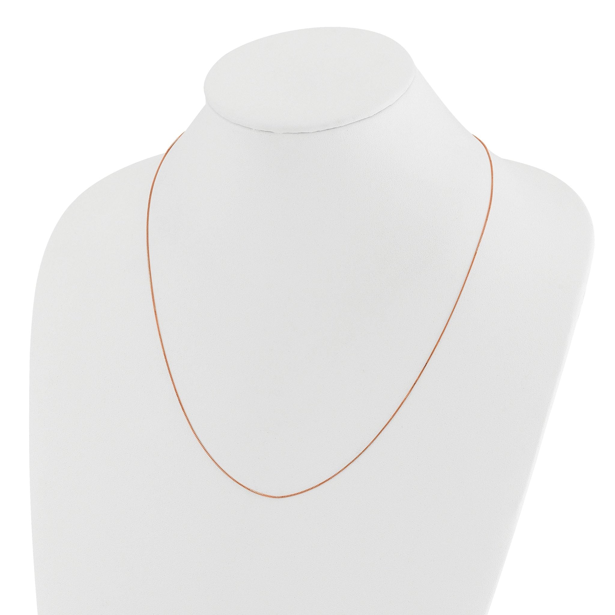 Adjustable Baby Box Chain in 14K Rose Gold, 0.55mm