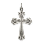 Sterling Silver 925 Antiqued Cross Pendant with Polished Finish  Solid and Vintage-Inspired