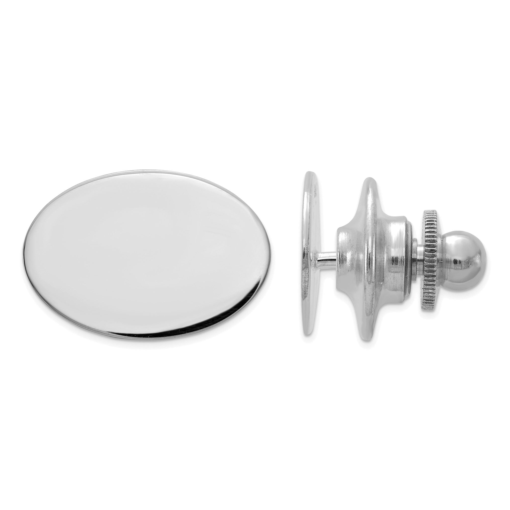 10k White Gold Men's Oval Tie Tac Main image