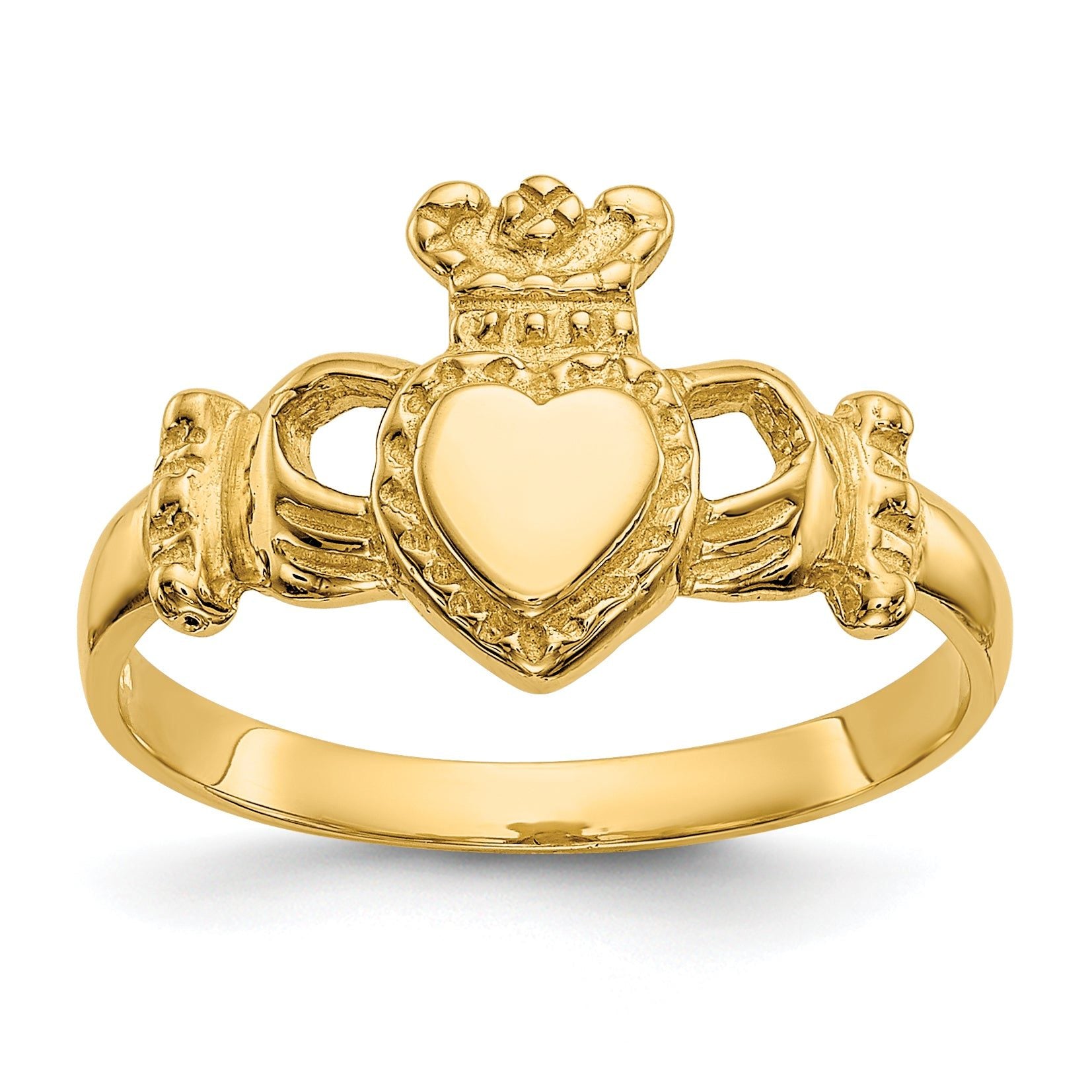 14k Polished Ladies Claddagh Ring Main image
