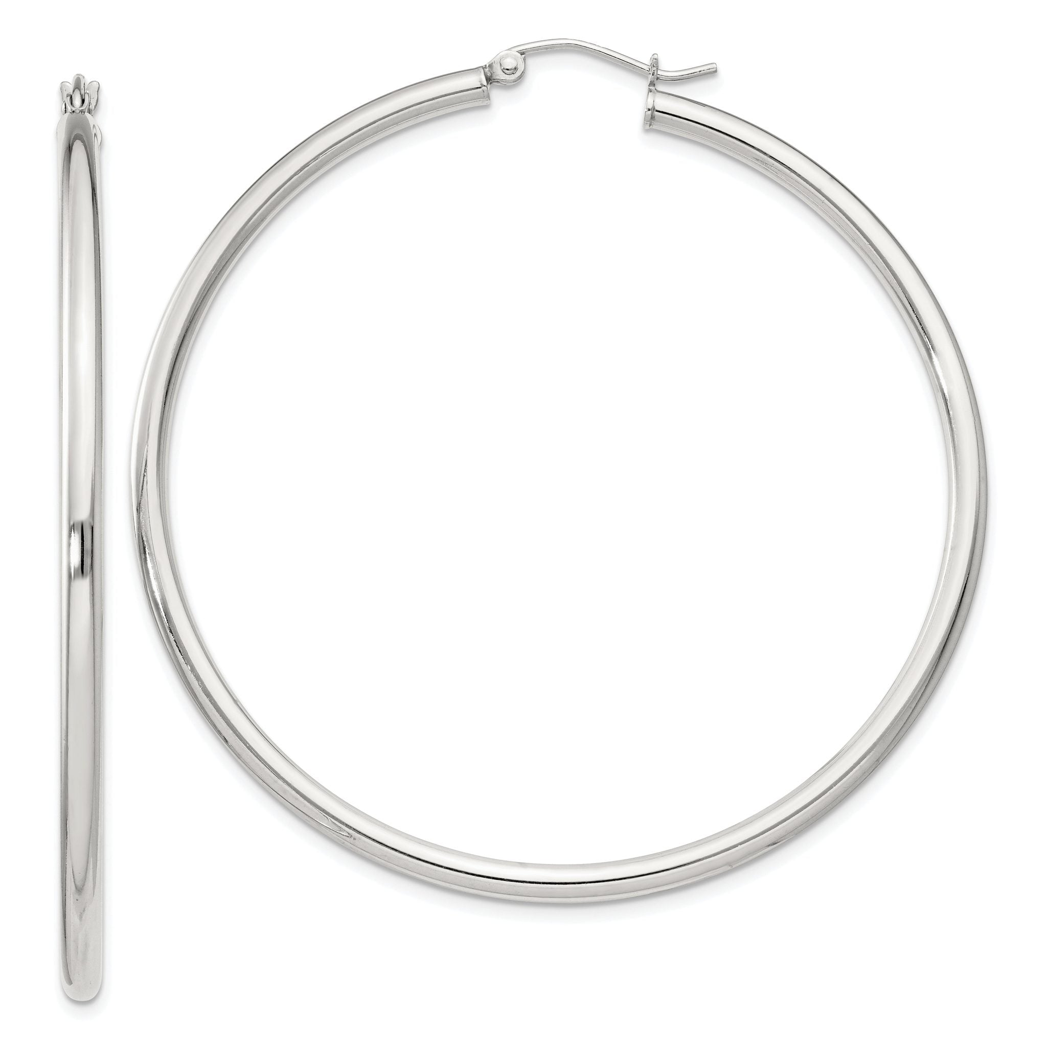 Sterling Silver 2.5mm Round Hoop Earrings Main image