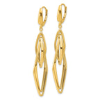 14K Polished Diamond Shaped Dangle Earrings