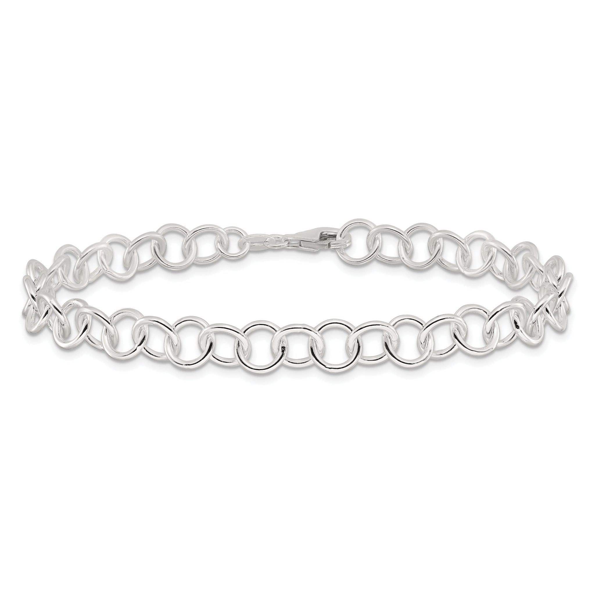 Sterling Silver 10inch Polished Fancy Link Anklet Secondary image