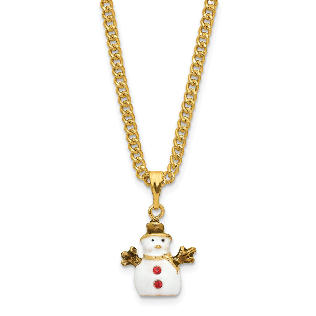 Garland Snowman Trinket Box & Necklace Set in Pewter