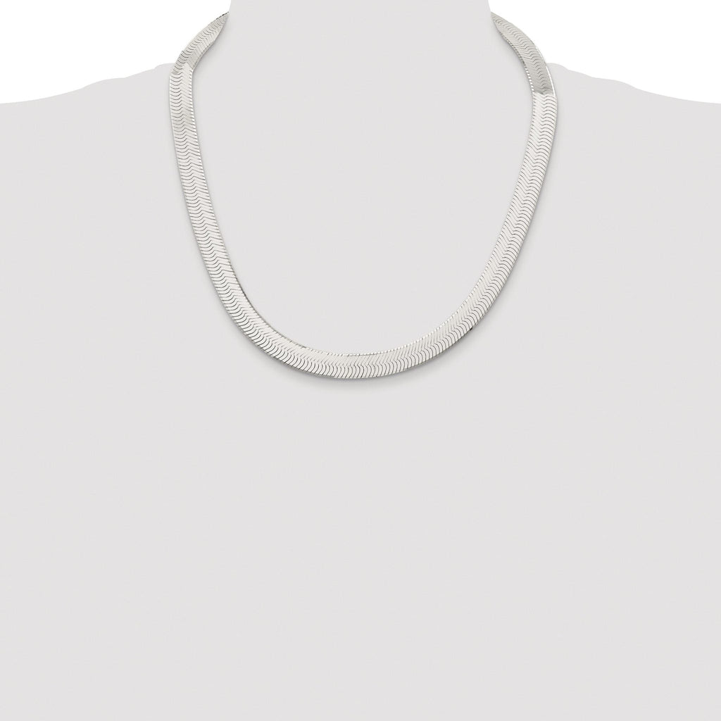 Sterling Silver Rhodium-plated 10.5mm Magic Herringbone Chain
