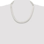 Sterling Silver Rhodium-plated 10.5mm Magic Herringbone Chain
