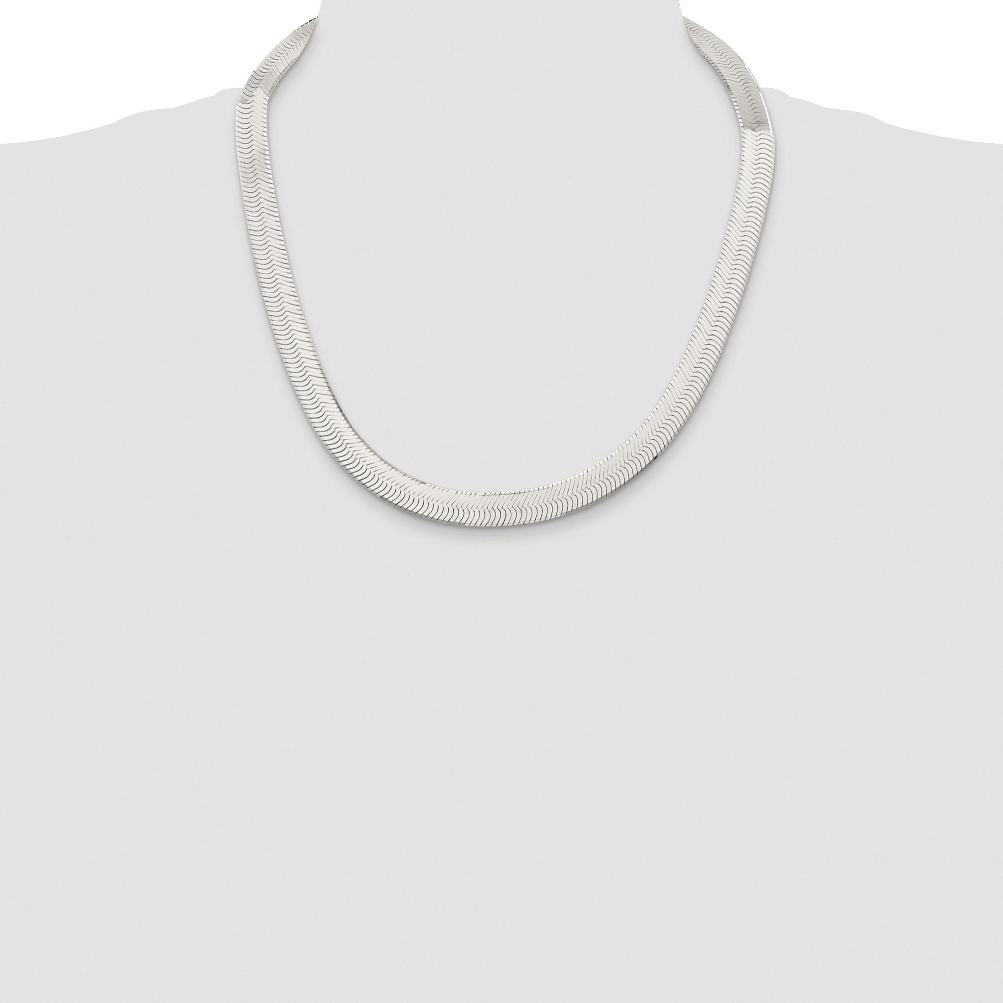 Sterling Silver Rhodium-plated 10.5mm Magic Herringbone Chain